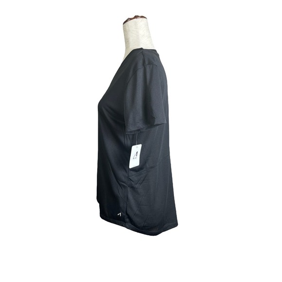 Alive Magnetics Black Athleticwear Athleisure Sheer V-Neck T-Shirt Size M - Picture 3 of 10